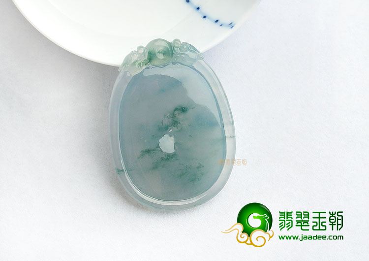 冰种飘花双龙如意挂件