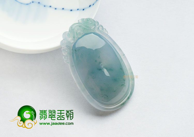 冰种飘花双龙如意挂件