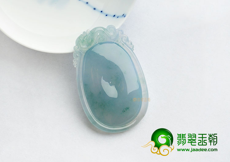 冰种飘花双龙如意挂件