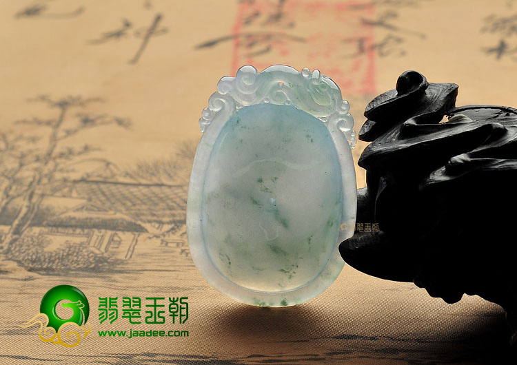 冰种飘花双龙如意挂件