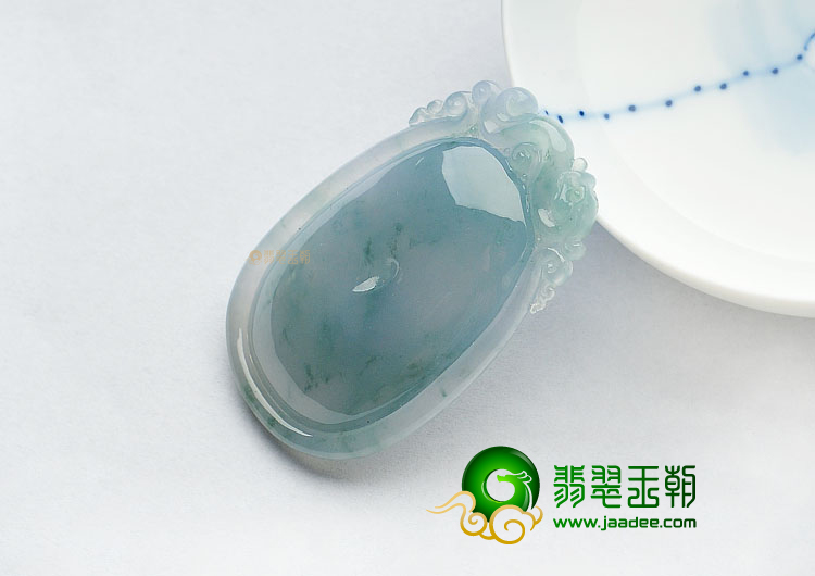 冰种飘花双龙如意挂件