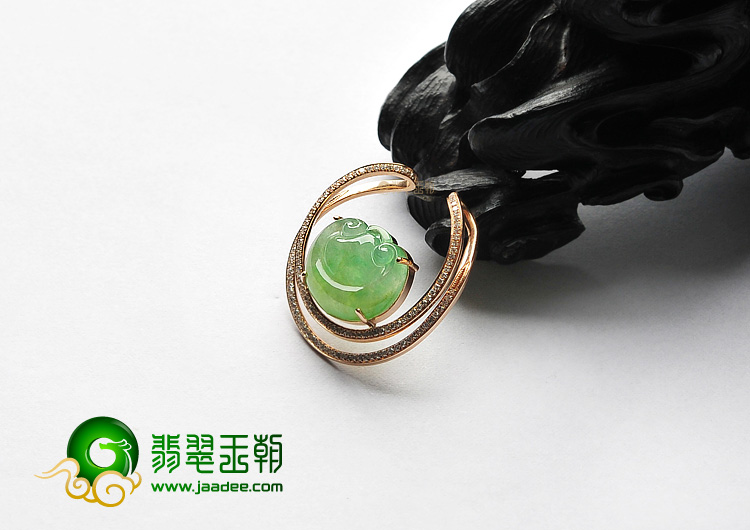(超值推荐)冰种晴水镶玫瑰金如意胸坠(真钻)