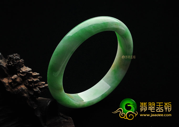 糯冰种黄加绿手镯(58.7mm)