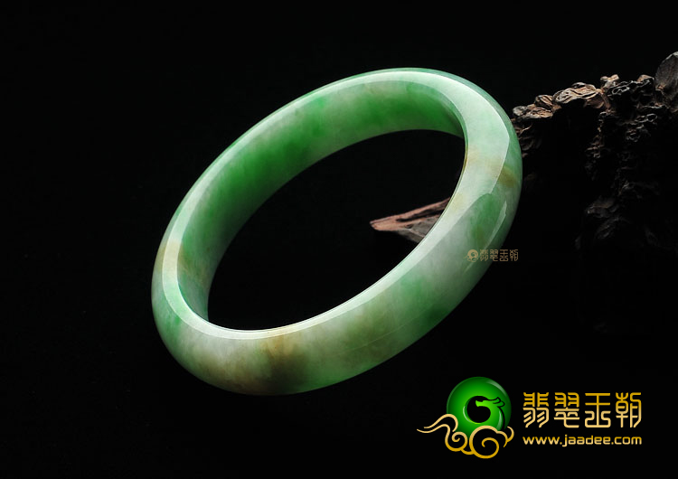 糯冰种黄加绿手镯(58.7mm)