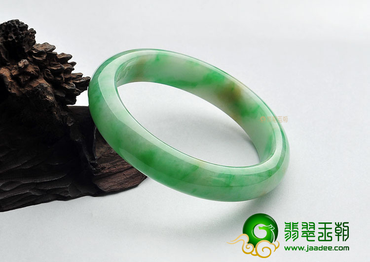 糯冰种黄加绿手镯(58.7mm)