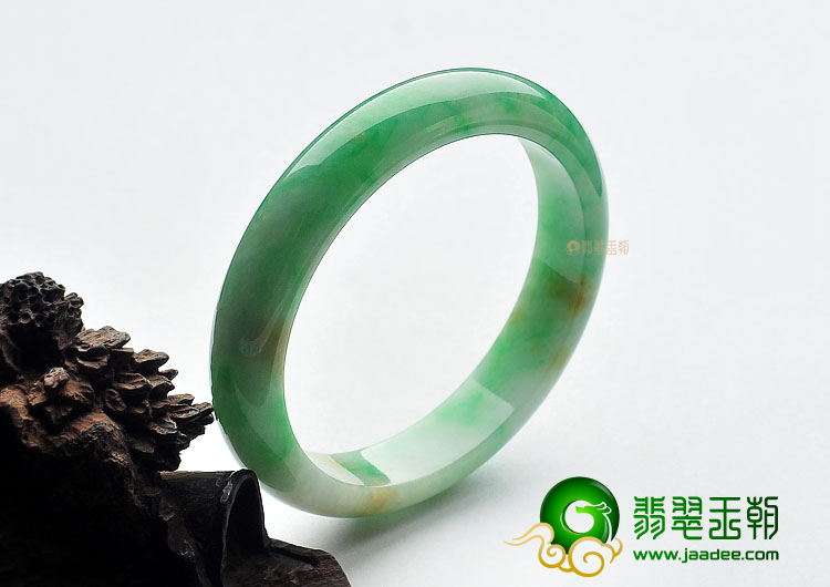 糯冰种黄加绿手镯(58.7mm)