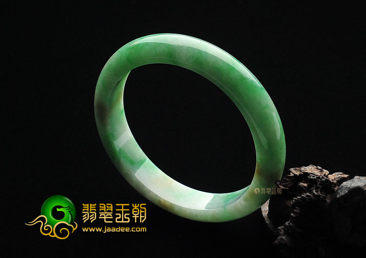 糯冰种黄加绿手镯(58.7mm)