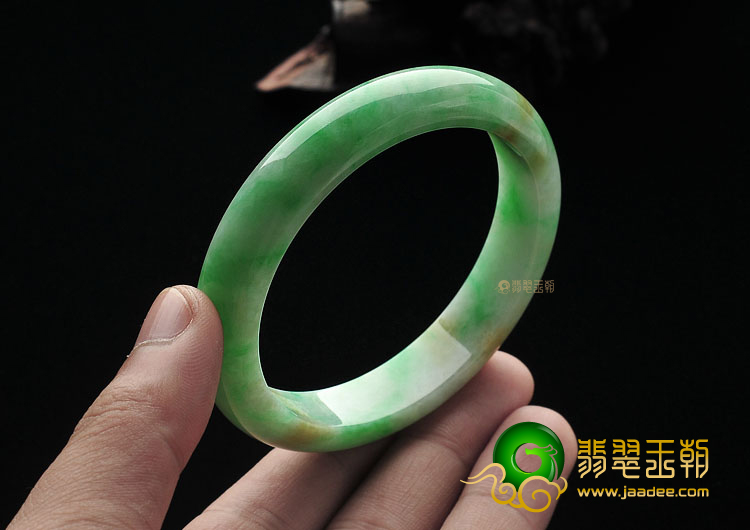糯冰种黄加绿手镯(58.7mm)