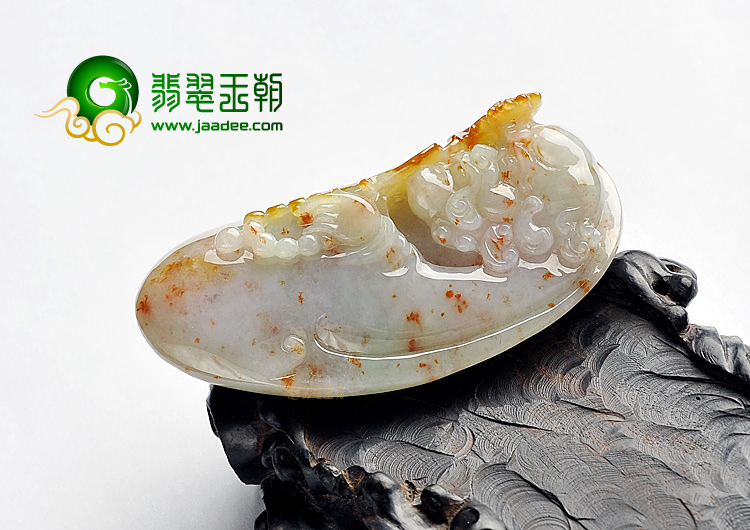 糯冰种飘红翡达摩挂件