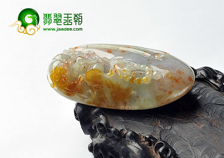 糯冰种飘红翡达摩挂件