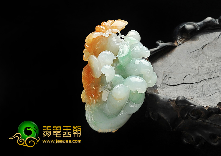 糯冰种三彩八方来财挂件