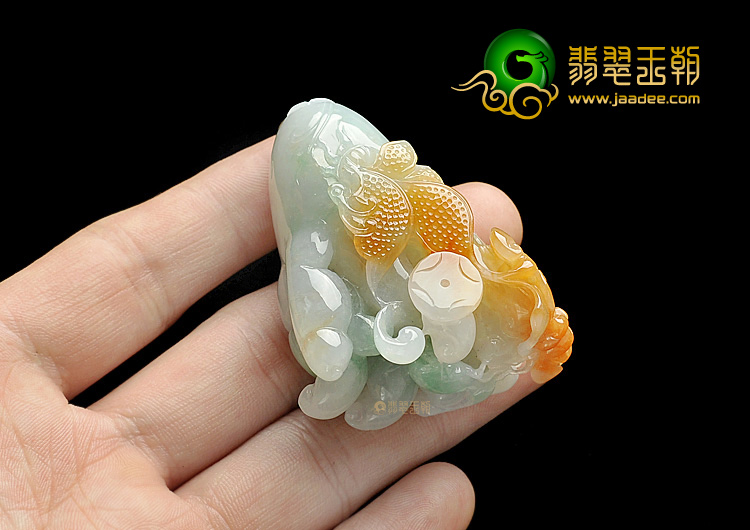 糯冰种三彩八方来财挂件