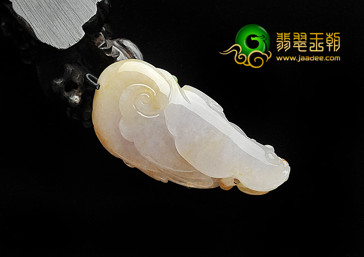 糯冰种三彩福寿如意挂件
