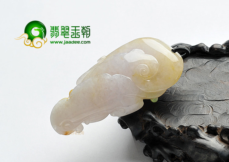 糯冰种三彩福寿如意挂件