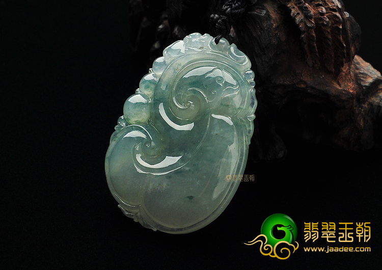 冰种飘花如意挂件