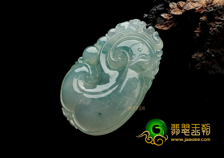 冰种飘花如意挂件