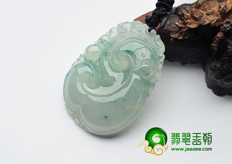 冰种飘花如意挂件