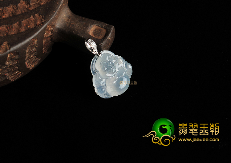冰种淡晴水玉佛挂件
