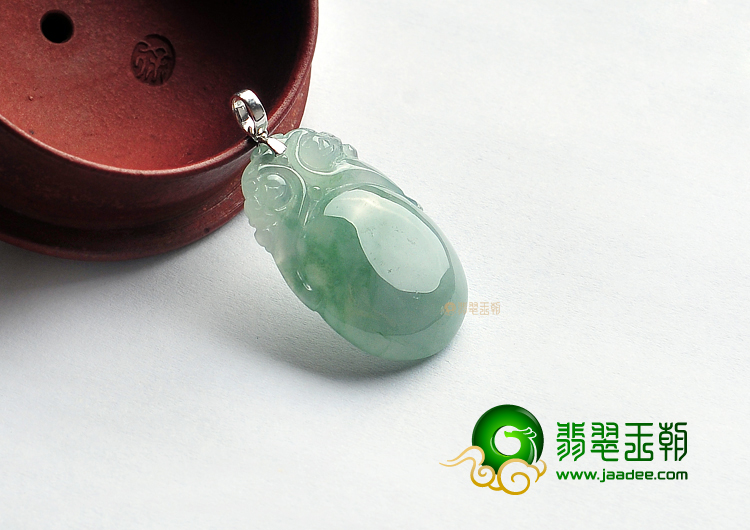 冰种飘花双龙如意挂件