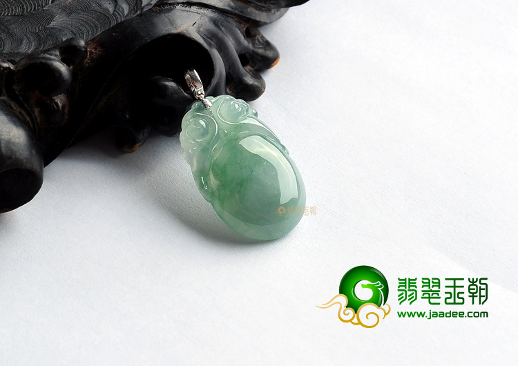 冰种飘花双龙如意挂件