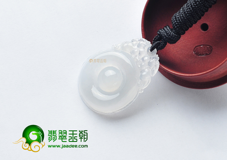 冰种无色双龙如意挂件