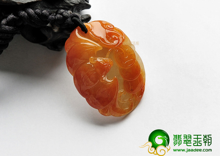 糯冰种红黄翡福在眼前挂件