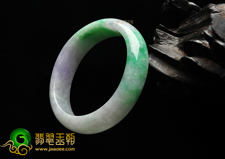 糯冰种春带彩贵妃镯(51.7mm-45.8mm)