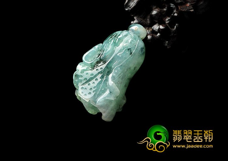 (超值推荐)糯冰种飘花飘翠白菜挂件(一对)