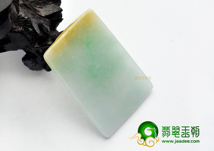 糯冰种晴水黄翡童子拜佛挂件