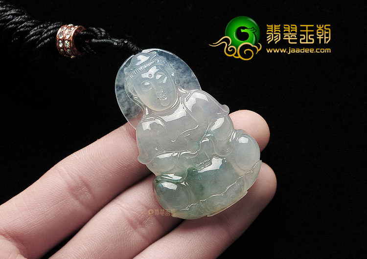 冰种飘花观音挂件