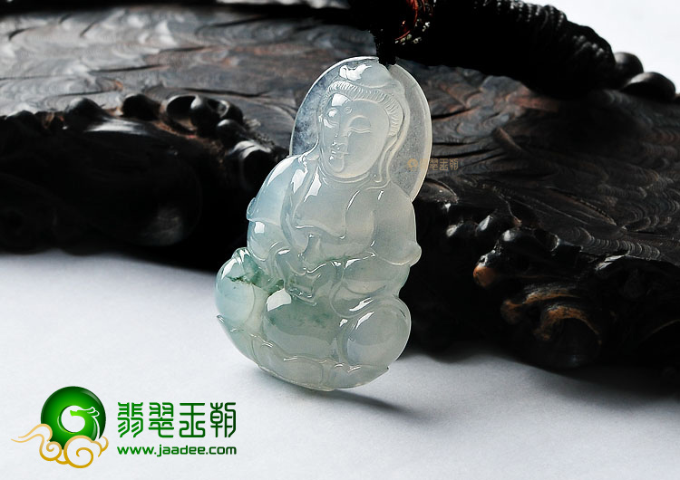 冰种飘花观音挂件