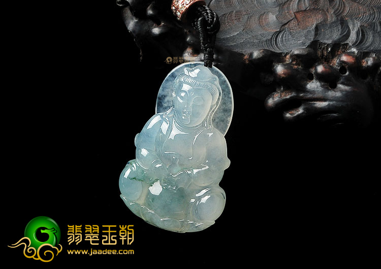 冰种飘花观音挂件