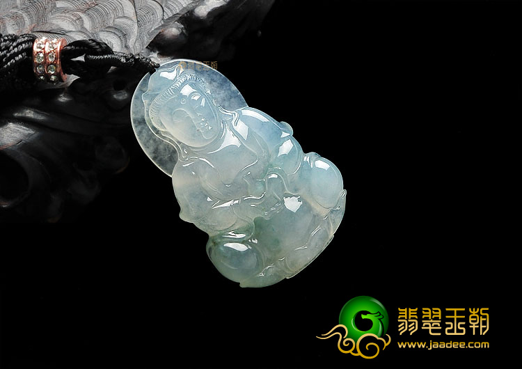 冰种飘花观音挂件