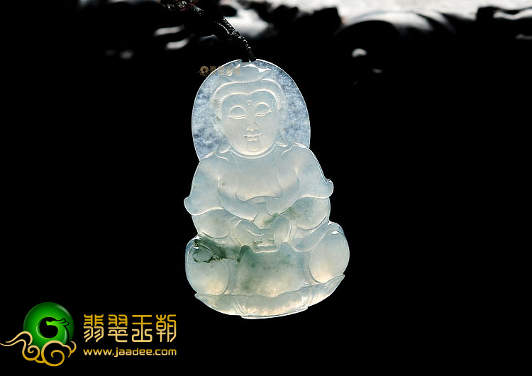 冰种飘花观音挂件