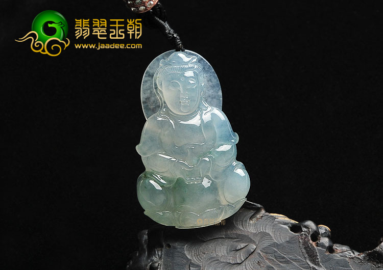 冰种飘花观音挂件