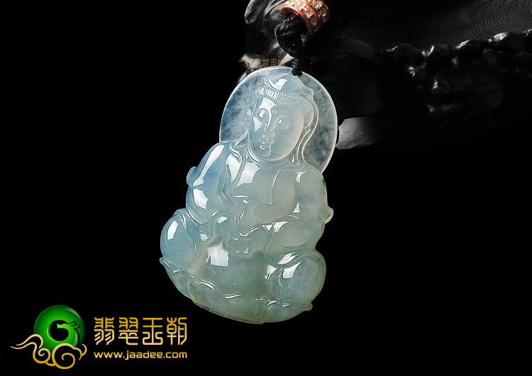 冰种飘花观音挂件