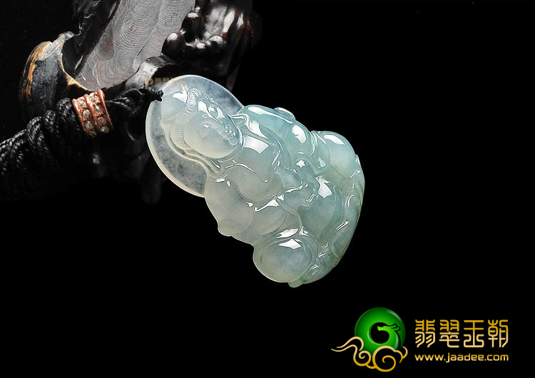冰种飘花观音挂件