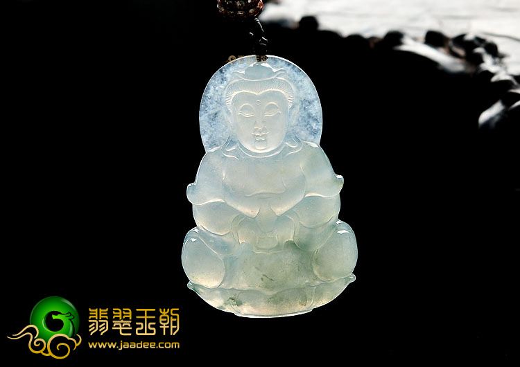 冰种飘花观音挂件