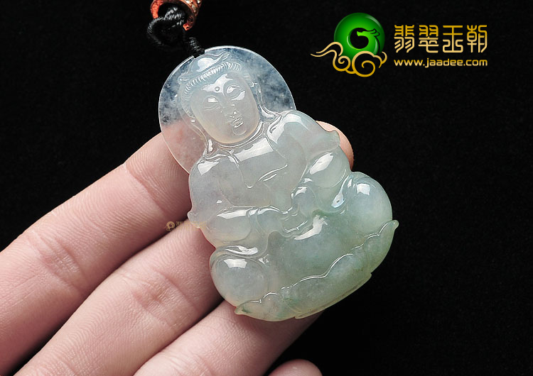 冰种飘花观音挂件