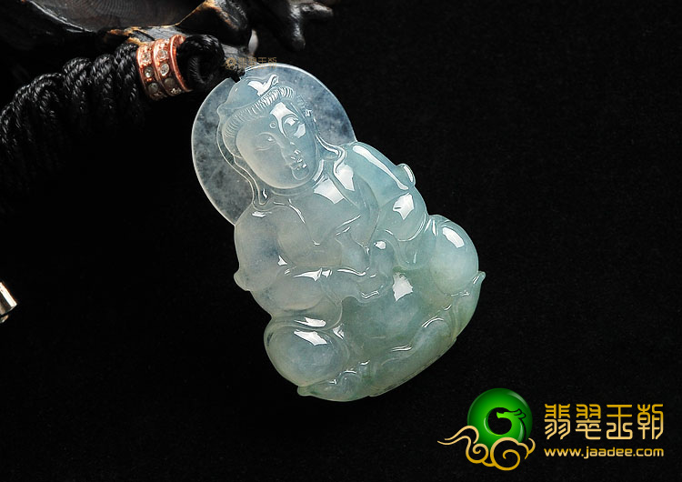 冰种飘花观音挂件