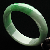 糯冰种飘翠缅甸翡翠A货手镯(58.5mm)