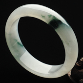 糯冰种飘花缅甸翡翠A货手镯(60.8mm)