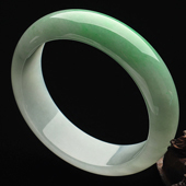 糯冰种飘翠缅甸翡翠A货手镯(55.8mm)