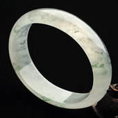 冰种飘花缅甸翡翠A货贵妃镯(52.9mm-44.6mm)