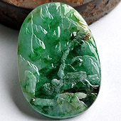 糯冰种淡三彩缅甸翡翠A货山水牌挂件