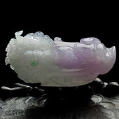 糯冰种紫罗兰缅甸翡翠A货白菜挂件