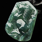 冰种晴水缅甸翡翠A货马到成功挂件