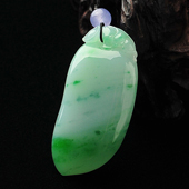 糯冰种飘翠缅甸翡翠A货福瓜挂件