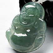 冰种晴水缅甸翡翠A货玉佛挂件