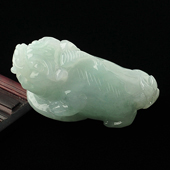 糯冰种晴水缅甸翡翠A货招财进宝挂件